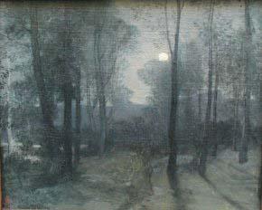 Forest Clearing at Night, unknown artist